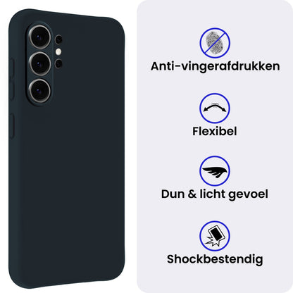 Samsung S26 Ultra Hoesje Siliconen Backcover Lichtgewicht - Donkerblauw