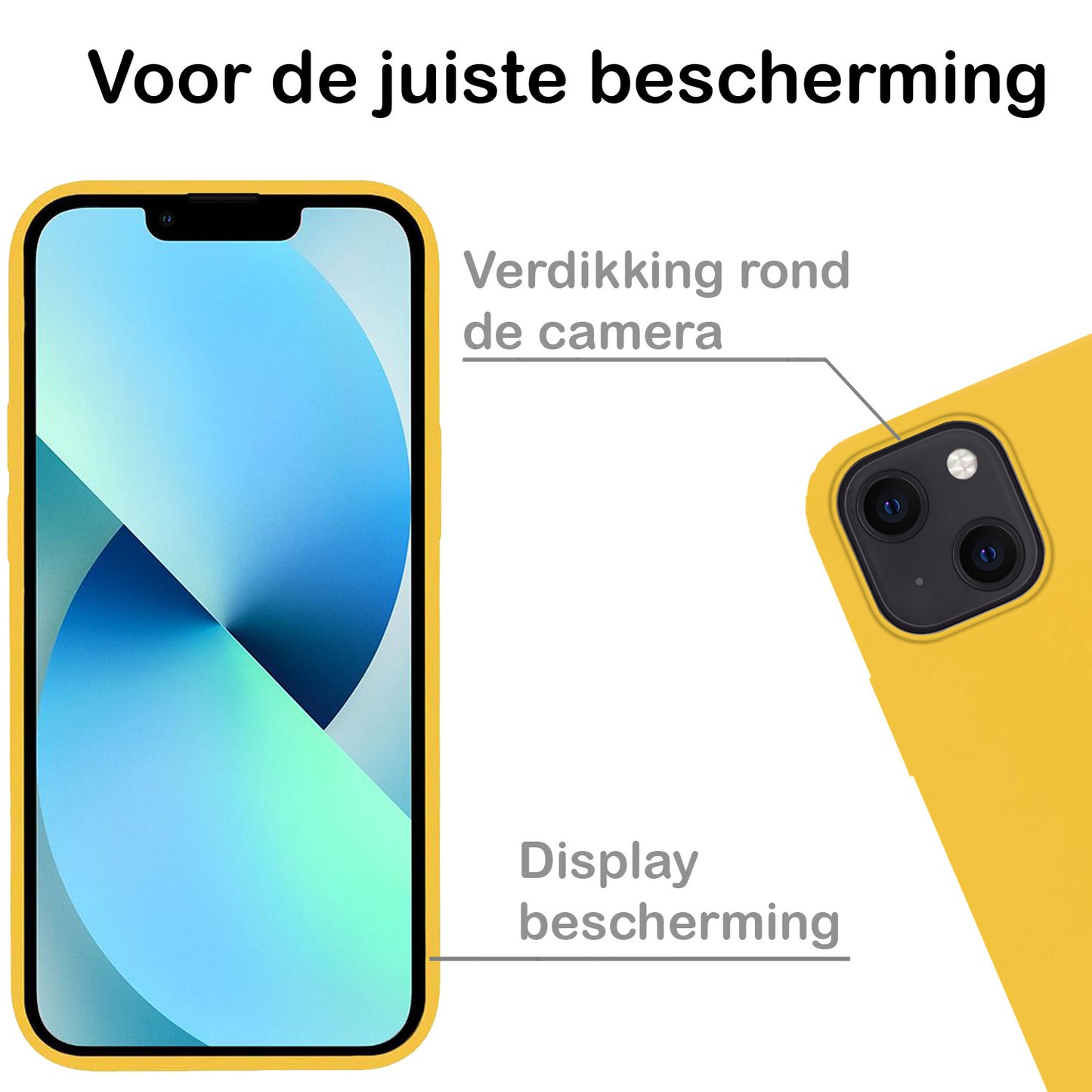 iPhone 14 Hoesje Siliconen - Geel