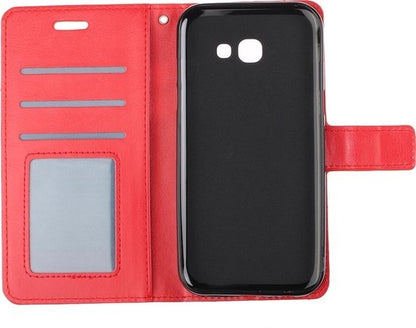 Samsung Galaxy A5 2017 Hoesje Bookcase Cover met Kaarthouder - Rood