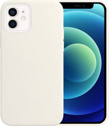 iPhone 12 Hoesje Siliconen Backcover Lichtgewicht - Wit