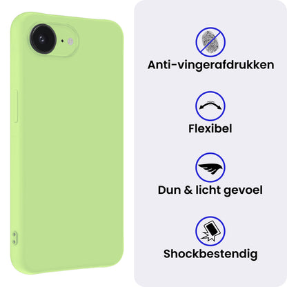 iPhone 16e Hoesje Siliconen Backcover Lichtgewicht - Groen
