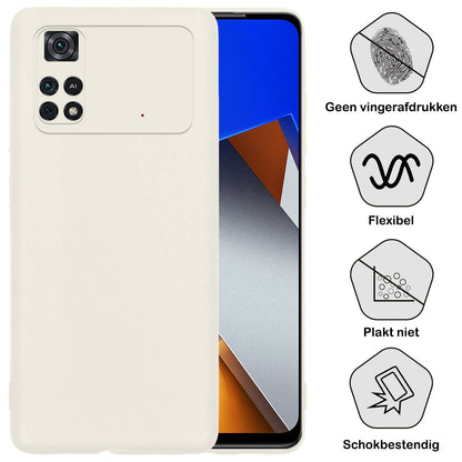 Poco M4 Pro 4G Hoesje Siliconen Backcover Lichtgewicht - Wit