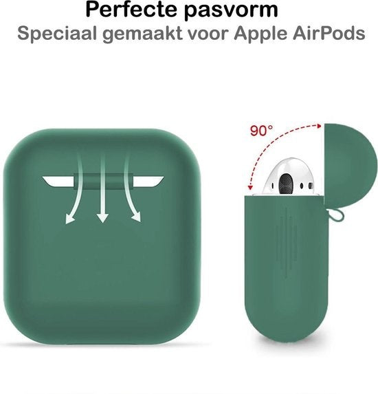 AirPods 1 Hoesje Siliconen met Clip - Midnight Green