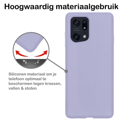 OPPO Find X5 Pro Hoesje Siliconen Backcover Lichtgewicht - Lila