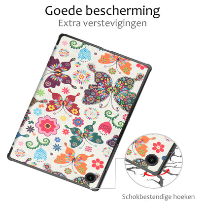 Samsung Galaxy Tab A9 Trifold Bookcase Hoes - Vlinders