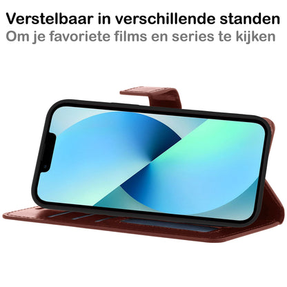 iPhone 13 Mini Hoesje Bookcase Cover Uitneembaar - Bruin