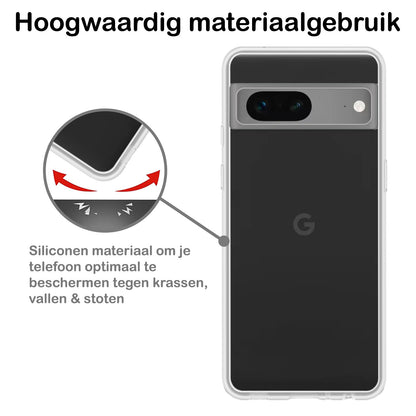 Google Pixel 7A Hoesje Siliconen Backcover Lichtgewicht - Transparant
