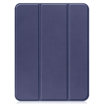 iPad 2022 / 2025 (A16 ) Trifold Bookcase Hoes met Penhouder voor Apple Pen - Donkerblauw