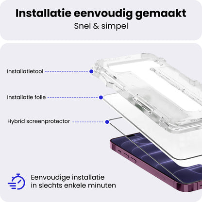 iPhone 18 Pro Screenprotector Flexibel Glas met Installatieframe