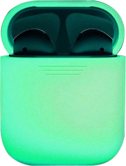 AirPods 2 Hoesje Siliconen met Clip - Glow in the dark