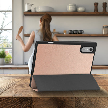 Lenovo Idea Tab Pro Gen 2 Trifold Bookcase Hoes met Penhouder Lenovo Pen - Rosé goud