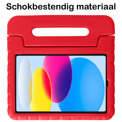 iPad 2022 / 2025 (A16 ) Kinderhoes Shockabsorberend Foam - Rood