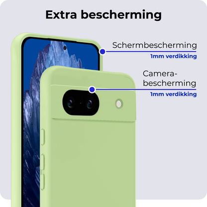 Google Pixel 8a Hoesje Siliconen Backcover Lichtgewicht - Groen
