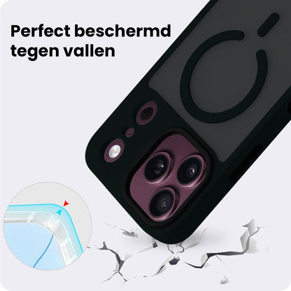 iPhone 18 Pro Hoesje Geschikt voor Magsafe Backcover Shockproof - Zwart
