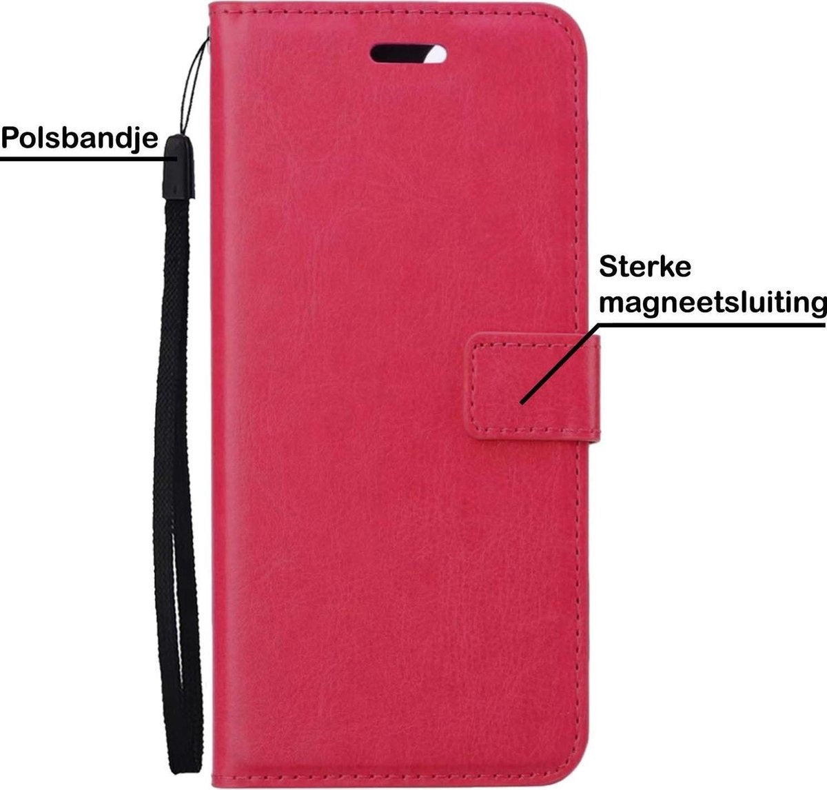 Samsung A32 4G Hoesje Book Case Kunstleer - Donkerroze