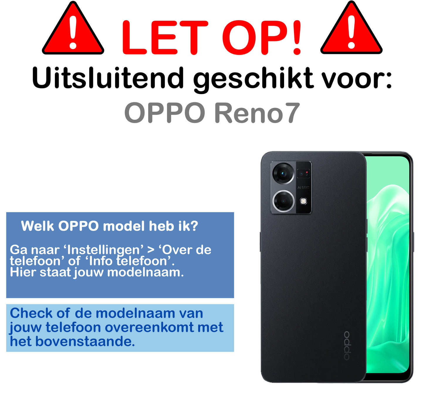 OPPO Reno 7 Screenprotector Tempered Glass