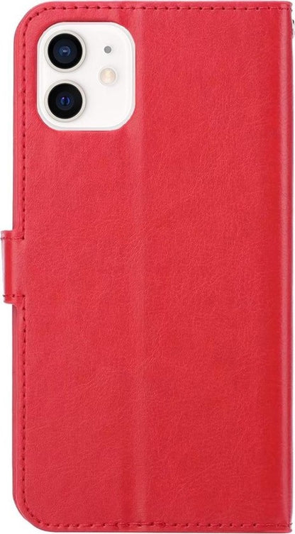 iPhone 12 Hoesje Bookcase Cover met Kaarthouder - Rood