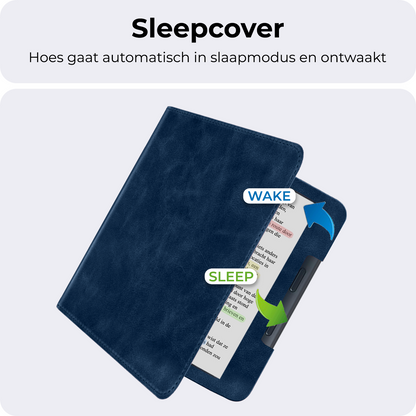 Kobo Libra Colour Leren Bookcase Hoes - Donkerblauw