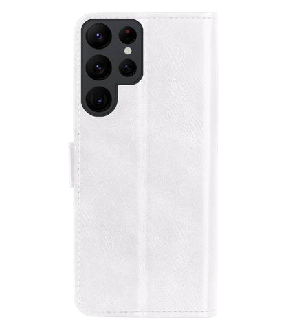 Samsung S23 Ultra Hoesje Bookcase Cover met Kaarthouder - Wit
