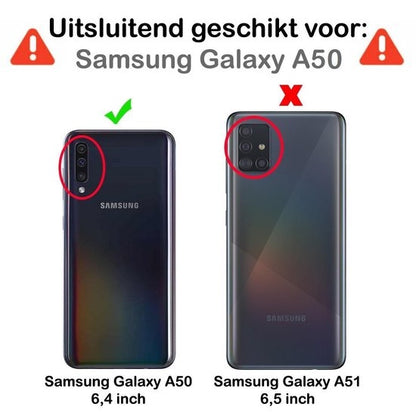 Samsung Galaxy A50 Hoesje Book Case Kunstleer - Paars