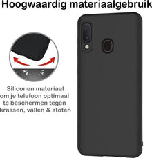 Samsung A20e Hoesje Siliconen Backcover Lichtgewicht - Zwart