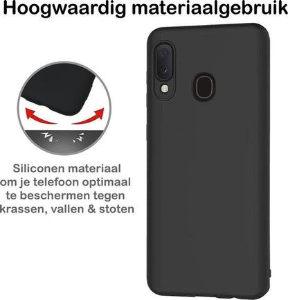 Samsung A20e Hoesje Siliconen Backcover Lichtgewicht - Zwart