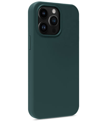 iPhone 15 Pro Hoesje Siliconen - Donkergroen