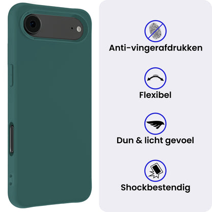 iPhone Air Hoesje Siliconen Backcover Lichtgewicht - Donkergroen