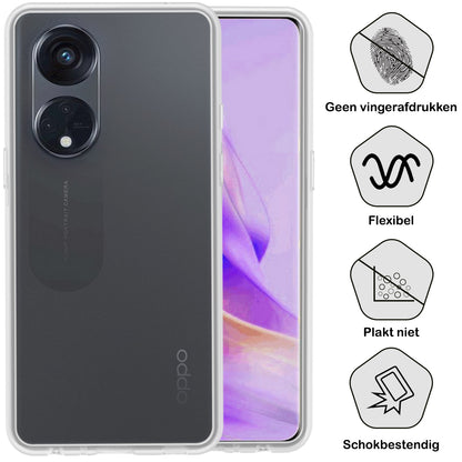 OPPO Reno 8T 4G Hoesje Siliconen Backcover Lichtgewicht - Transparant
