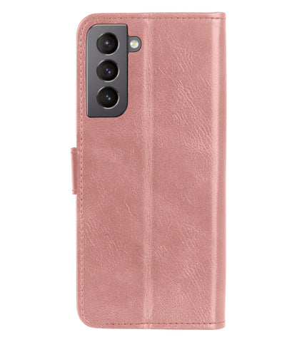 Samsung S22 Hoesje Bookcase Cover met Kaarthouder - Rosé goud