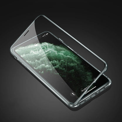 iPhone 12 Pro Hoesje met Ingebouwde Screen Protector - Zilver