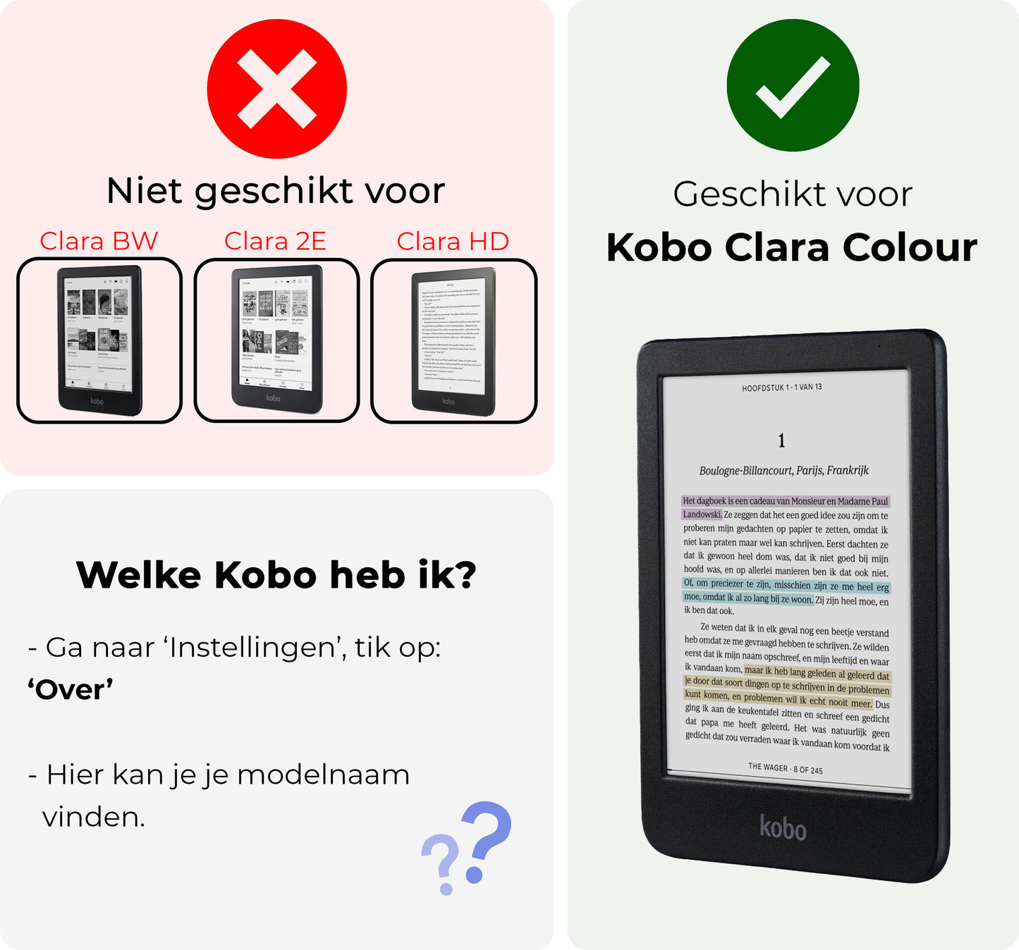 Kobo Clara Colour Trifold Hoesje - Grijs