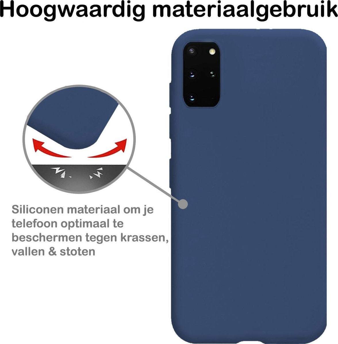 Samsung S20 Plus Hoesje Siliconen - Donkerblauw