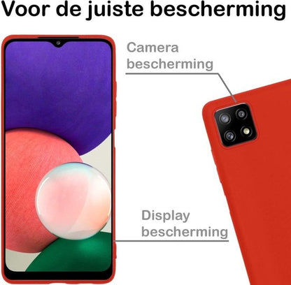 Samsung A22 5G Hoesje Siliconen Backcover Lichtgewicht - Rood