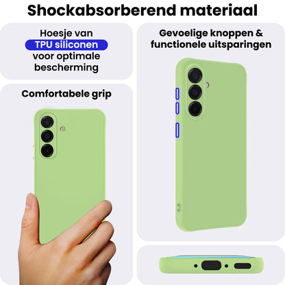 Samsung A56 Hoesje Siliconen Backcover Lichtgewicht - Groen