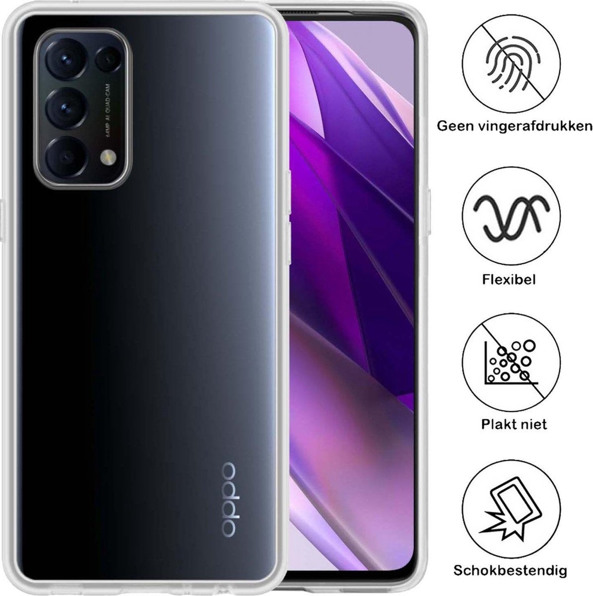 OPPO Find X3 Lite Hoesje Siliconen - Transparant