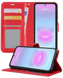 Samsung A37 Hoesje Bookcase Cover met Kaarthouder - Rood