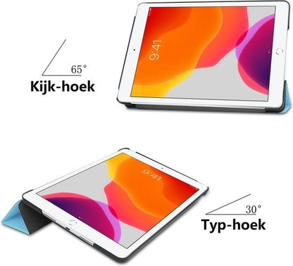 iPad 10.2 2019 Trifold Bookcase Hoes - Lichtblauw