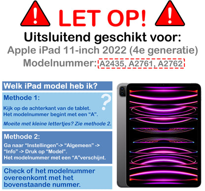 iPad Pro 2022 (11 inch) Trifold Bookcase Hoes - Paars