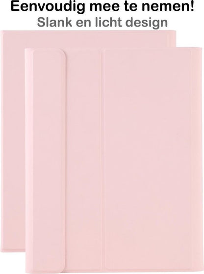iPad 10.2 2019/2020 Toetsenbord Hoes met Uitneembaar toetsenbord - Lichtroze