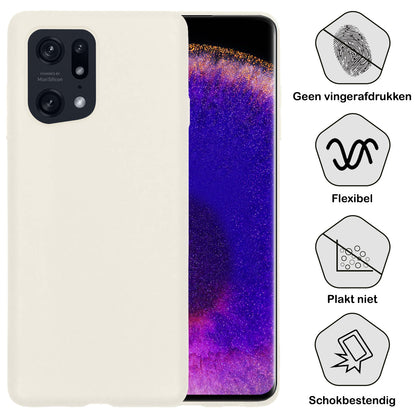 OPPO Find X5 Pro Hoesje Siliconen Backcover Lichtgewicht - Wit