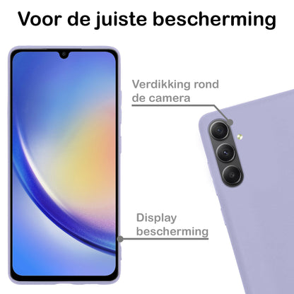 Samsung A34 Hoesje Siliconen Backcover Lichtgewicht - Lila