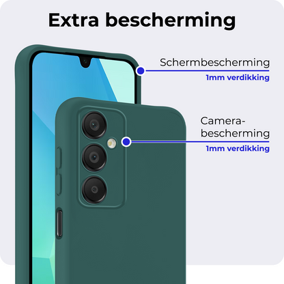 Samsung A16 Hoesje Siliconen Backcover Lichtgewicht - Donkergroen