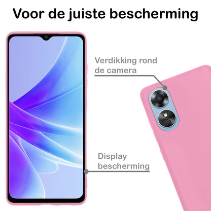 OPPO A17 Hoesje Siliconen Backcover Lichtgewicht - Lichtroze
