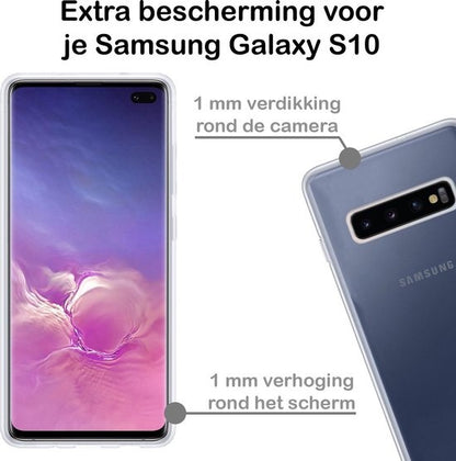 Samsung S10 Hoesje Siliconen Backcover Lichtgewicht - Transparant