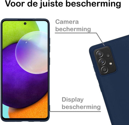 Samsung A52 Hoesje Siliconen Backcover Lichtgewicht - Donkerblauw