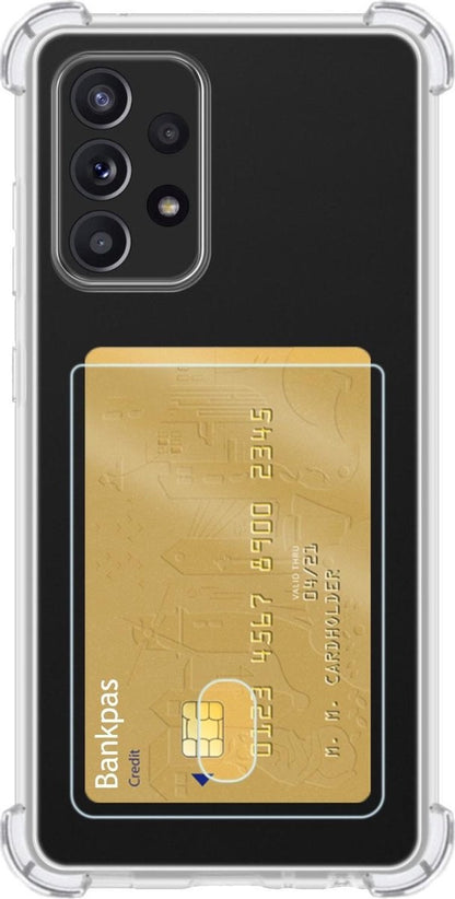 Samsung A72 Hoesje Kaarthouder Backcover Shockproof - Transparant