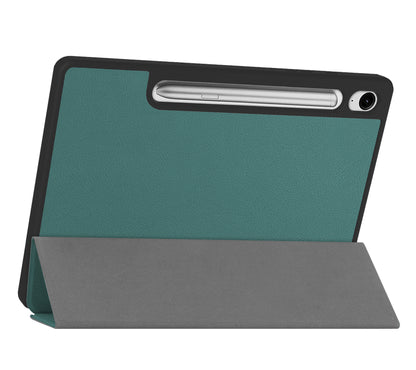 Samsung Galaxy Tab S9 FE Trifold Bookcase Hoes met Penhouder voor S Pen - Donkergroen
