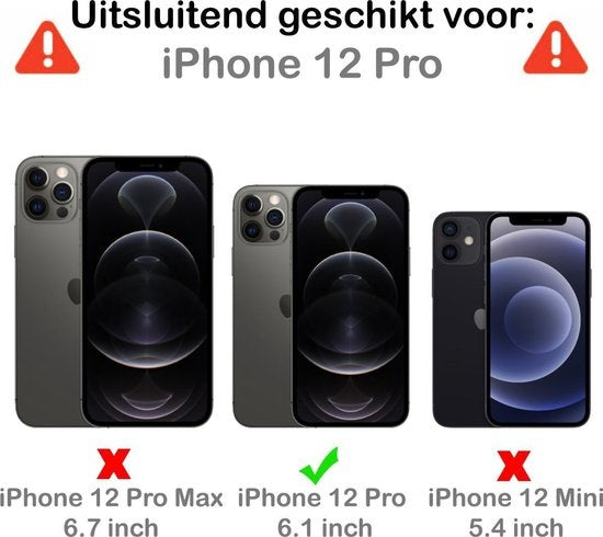 iPhone 12 Pro Hoesje Marmer - Zwart