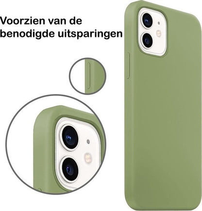 iPhone 12 Hoesje Siliconen Backcover Lichtgewicht - Groen